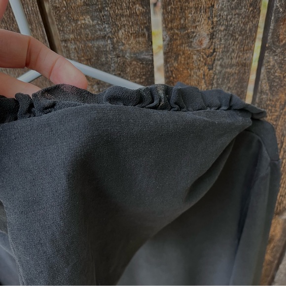 Ours Wm’s Ruffle Hooded Button Down Duster Jacket In Black Sz XL - Picture 6 of 15